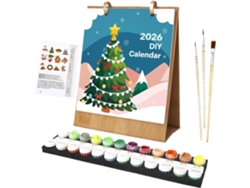 Calendario de Adviento con temporizador de cuenta regresiva, calendarios de escritorio con temática navideña con tintas incluidas.