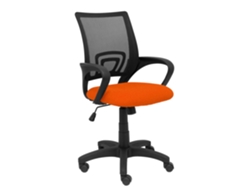 Silla De Oficina Vianos Con Mecanismo Basculante Tapizada Con Tela Color Naranja Oscuro Y Malla Color Negro