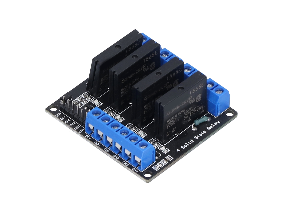 Módulo De Relé De Estado Sólido De 4 Canales Con Fusible Para Electrónica Diy De 5 V