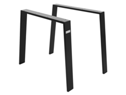 Set de 2 Patas de mesa industrial loft ML-Design 90x72 cm acero negro mate diseño en forma de U