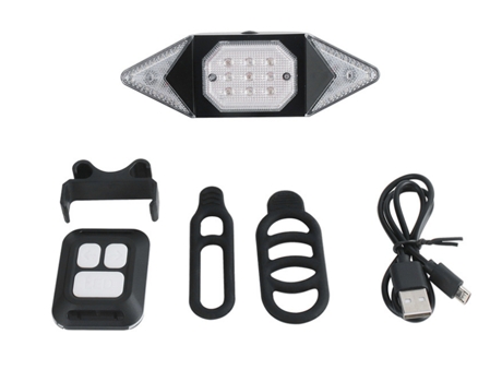 Luz De Giro Para Bicicleta Con Control Remoto Inalámbrico, Luz Trasera Para Bicicleta Con Señal De Giro Para Ciclismo, 5 Modos De Luz (Negro) CHRON...