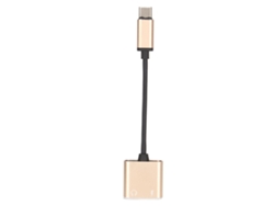 Adaptador 2 En 1 De Usb-c A 3,5 Mm Para Auriculares Y Puerto De Carga, Mini Portátil, Dorado, Aluminio.