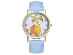 Reloj De Pulsera Unisex De Moda Con Correa De Piel Sintética Y Movimiento De Cuarzo (azul Claro)