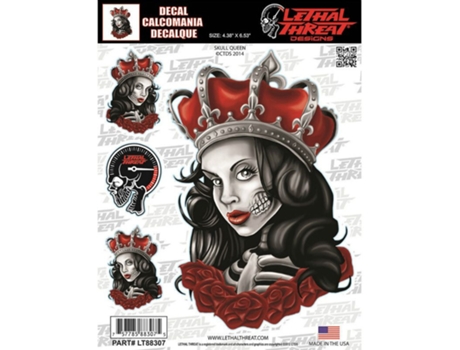 Pegatinas para motos LETHAL THREAT Skull Queen