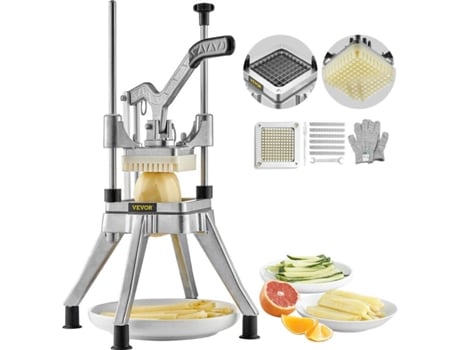 VEVOR Cortador comercial de verduras, frutas y patatas fritas, 1/4 de pulgada