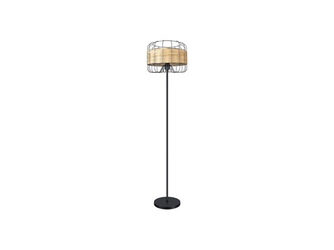 Pata de salón Zenda 1xe27 Forja/ratán 150x35x35 cm Fabrilamp