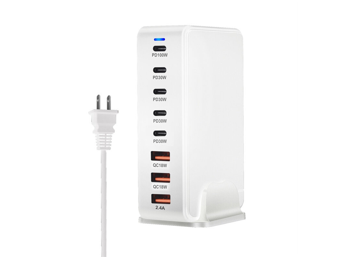 Gan Tech Cargador Bakeey De 268 W Con 8 Puertos Usb Pd, 3 Usb-a 5 Usb-c Pd Qc
