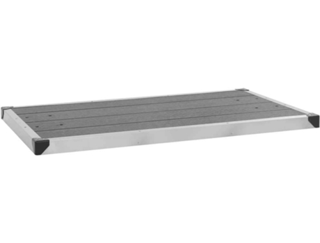 Base de Ducha VIDAxL De Jardín Wpc Acero Inoxidable Gris 110x62 cm