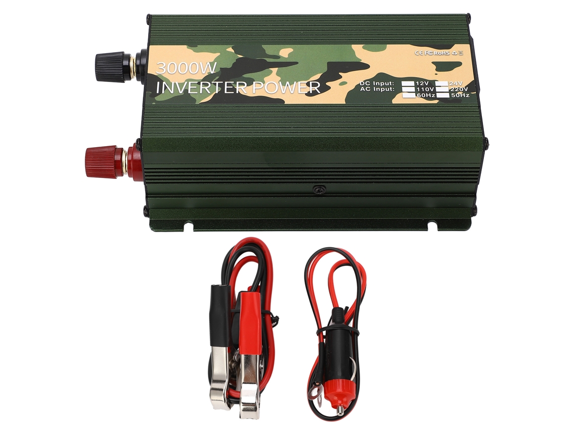 Inversor De Corriente Para Coche De Onda Sinusoidal Modificada De 3000 W, De 12 V A 110 V, Con Puerto Usb Y Ventilador De Refrigeración.