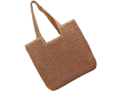 Bolsa De Praia Feminina De Palha Trançada À Mão Com Grande Capacidade