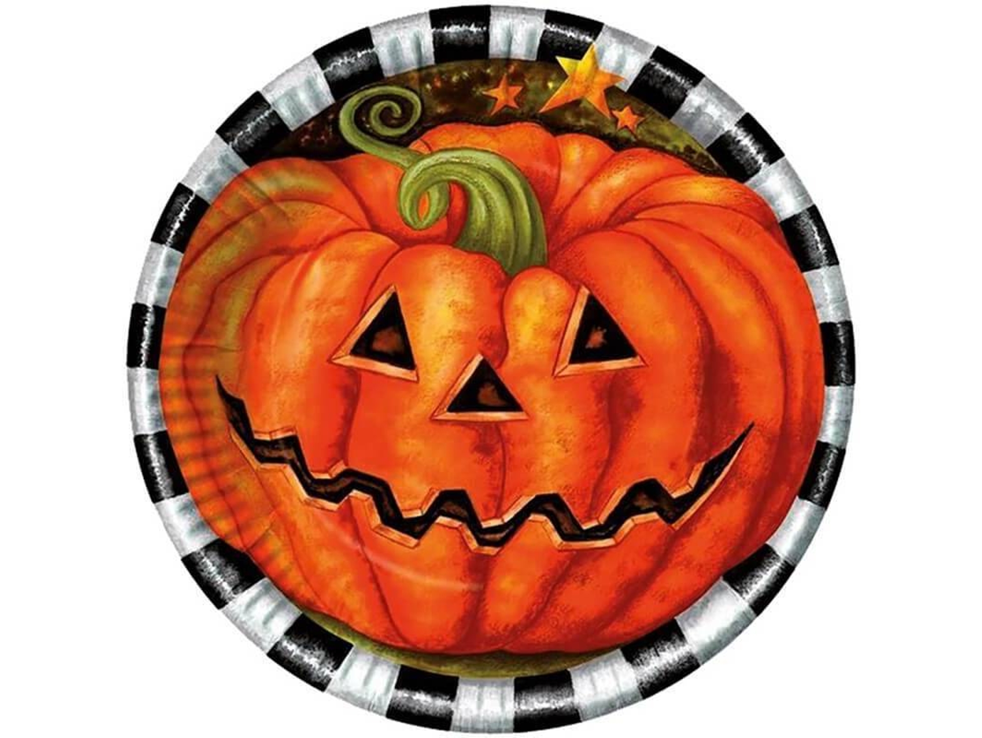 Decoraciones de Halloween DISFRAZZES Platos de Calabaza (10 Un - 23 cm)