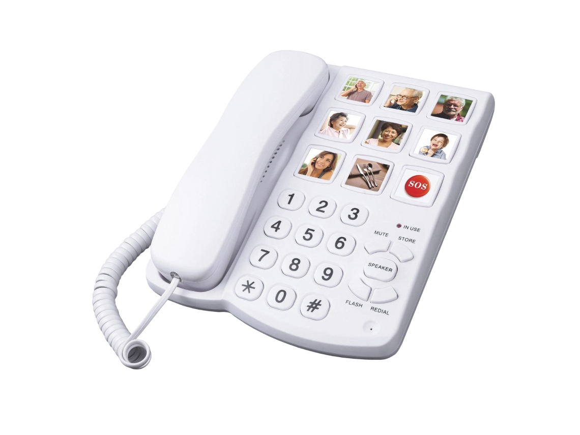 Teléfono fijo para personas mayores, diseño fijo, sin batería, inalámbrico, para casa u oficina