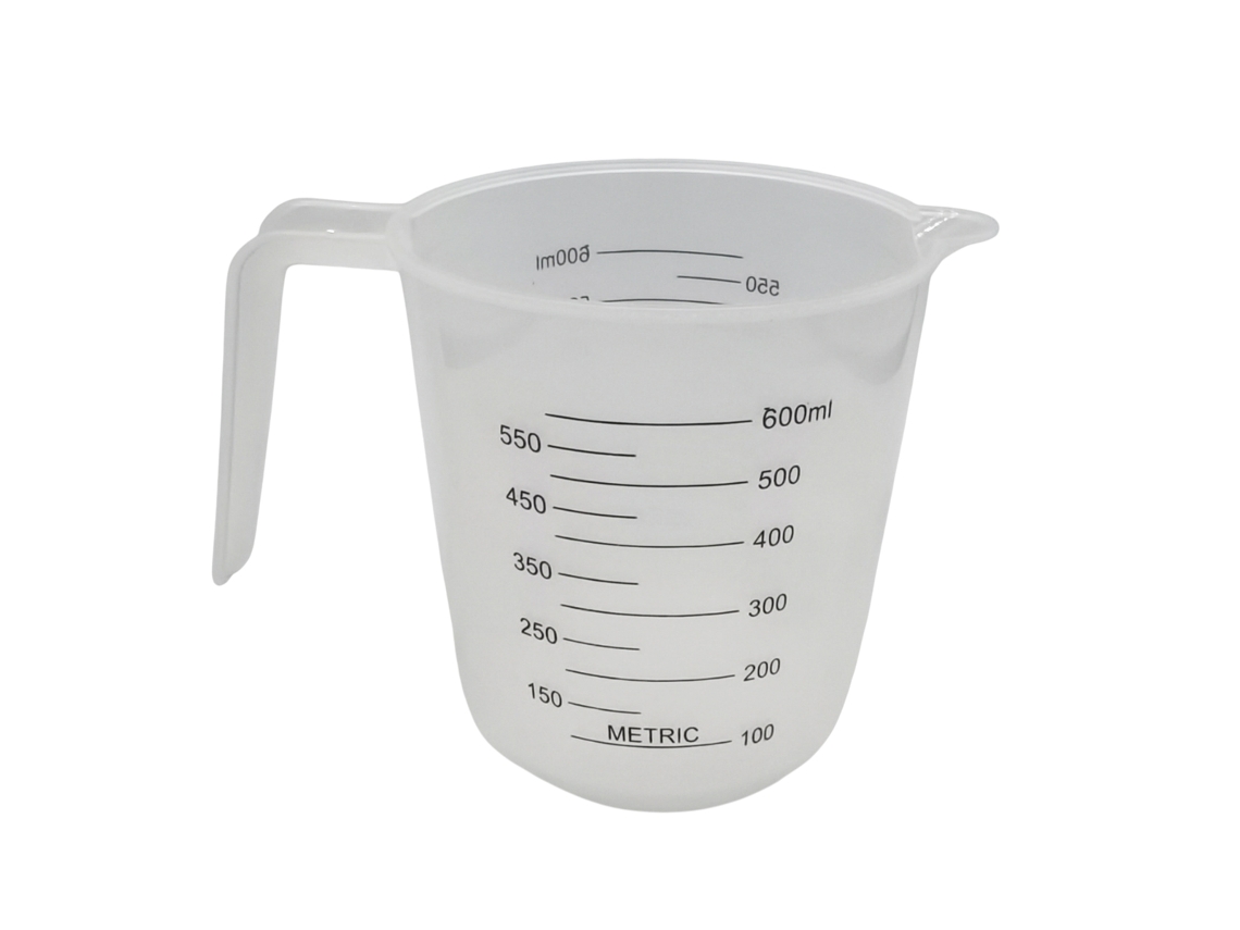 Juego de vasos graduados de plástico de 250 ml y 500 ml para cocina, ideales para cocinar, horno, mezclar y medir.