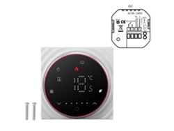 Termostato Inteligente Con Control Programable Led, 7 Días, Inalámbrico, Precisión De ±1℃, Base Cuadrada, Negro, Ac95-240v