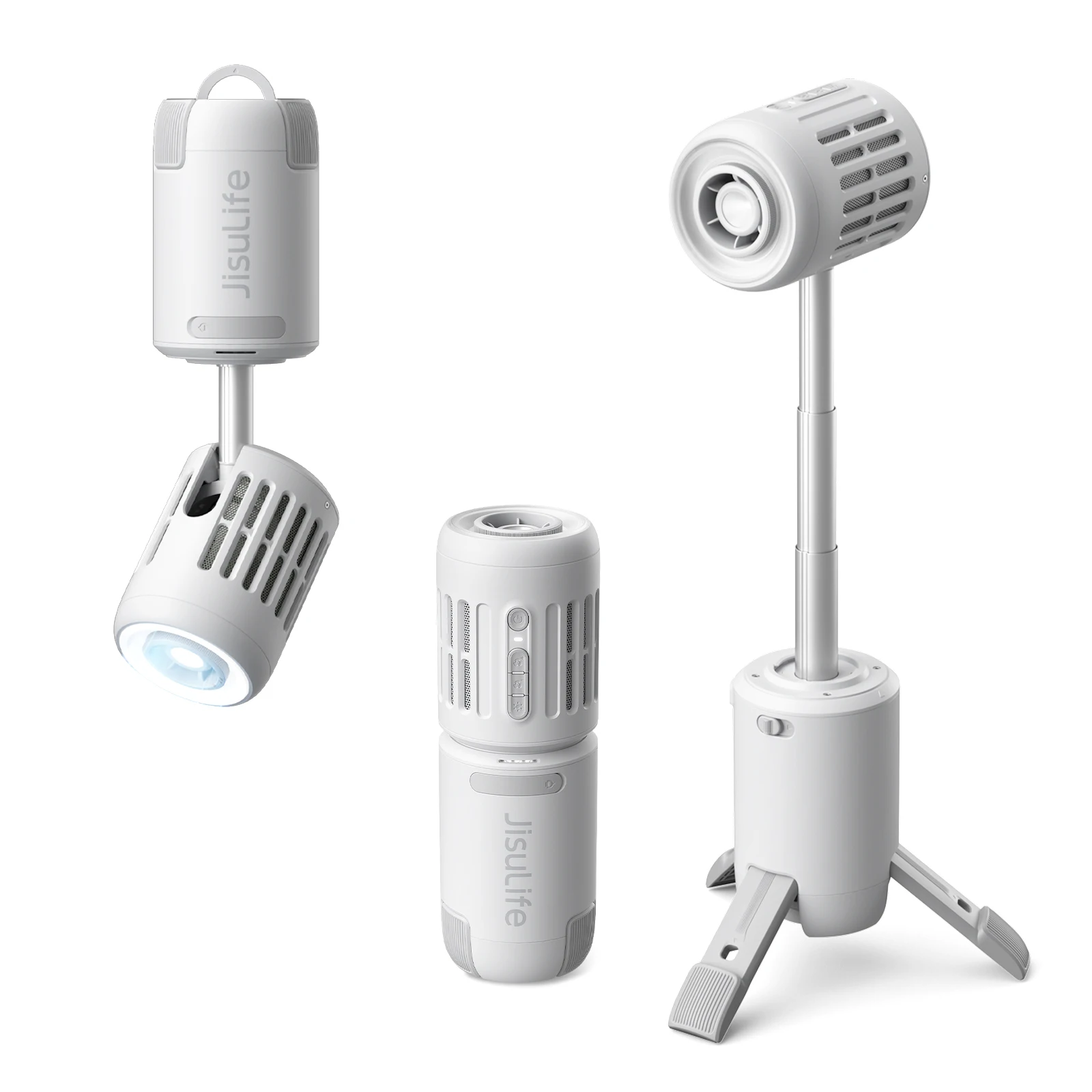 Ventilador De Techo/ventilador De Camping Inalámbrico Portátil Multifuncional 3 En 1 (blanco) Con Batería Recargable De 13500 Mah.