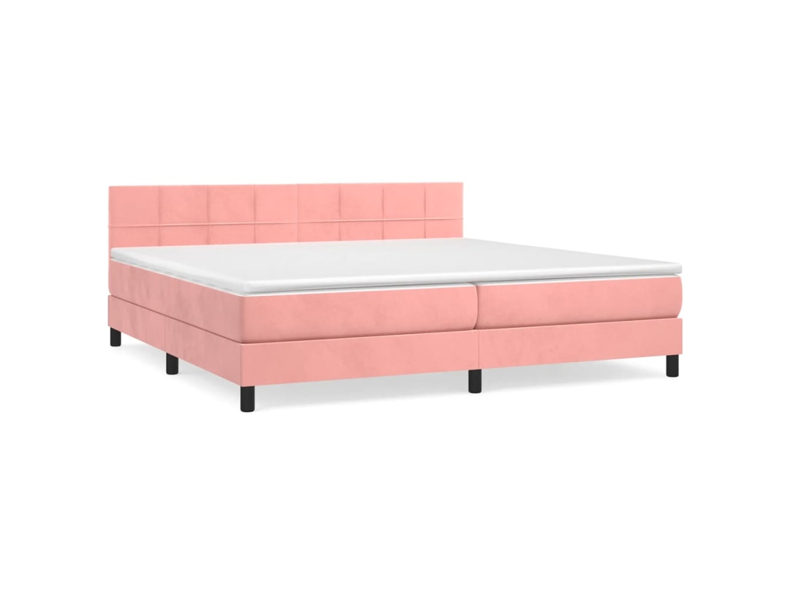Maison Exclusive - Cama Box Spring Con Colchón Terciopelo Rosa 200x200 Cm