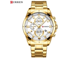 (reloj De Hombre, Dorado) Reloj De Negocios Con Calendario, Correa De Acero, Seis Agujas, Multifuncional