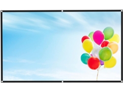 Pantalla de proyección HD de 72 pulgadas con formato 16:9 para uso doméstico y exterior.