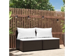 Sofá de jardín de dos piezas con cojines DKD Home Decor, mimbre marrón