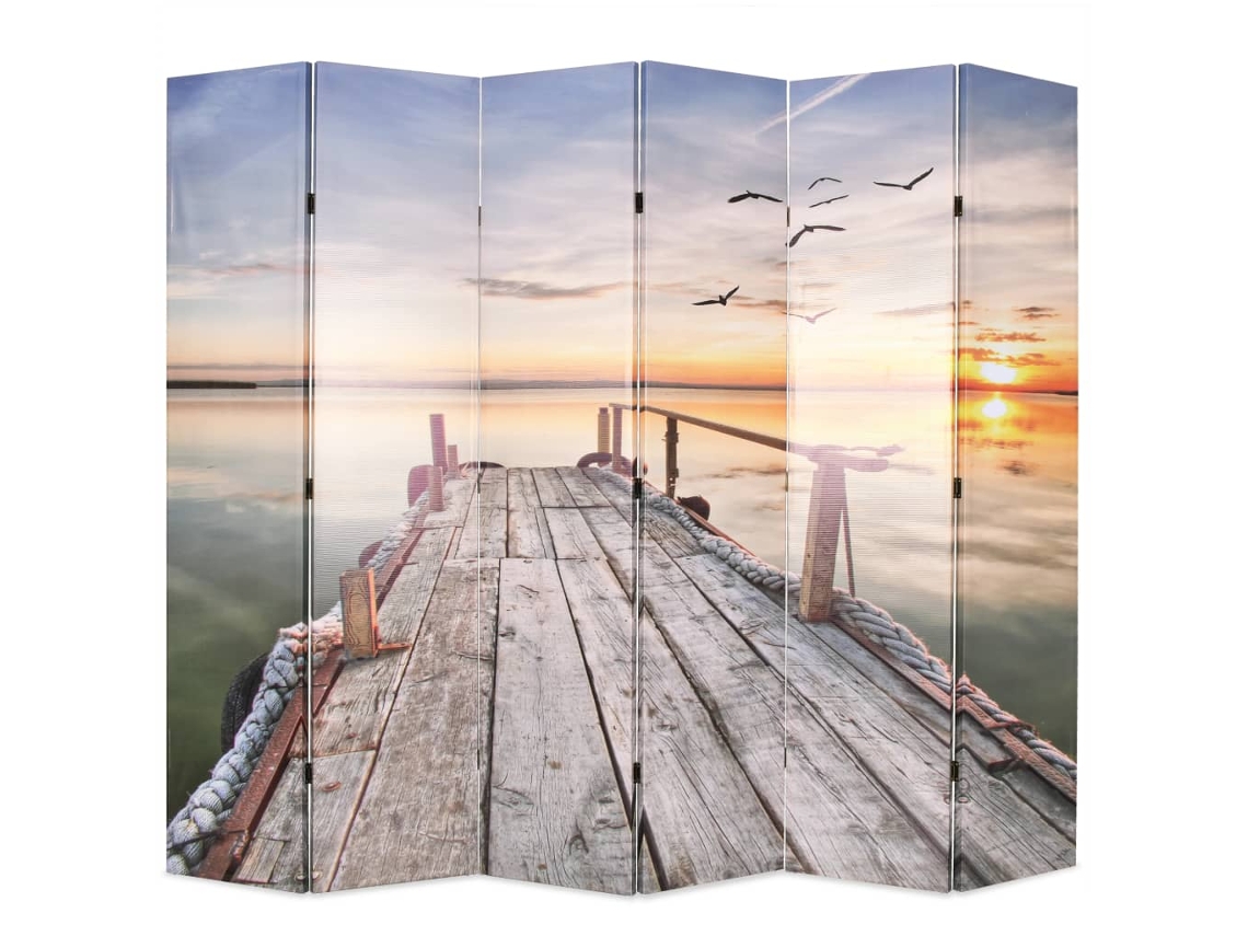 Biombo Divisor Plegable 228x170 Cm Lago