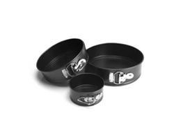 Molde antiadherente para tarta de queso de 3 piezas, sellado eficiente, fácil de desmoldar, negro