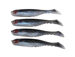 4pcs Señuelo Suave Cola T Ar48 75mm/3.2g Bicolor Para Pesca, Tackle Wobbler Cuerpo Negro