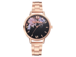 Reloj De Pulsera Impermeable De Moda Para Mujer Con Esfera Redonda, Movimiento De Cuarzo Analógico, Color Negro.