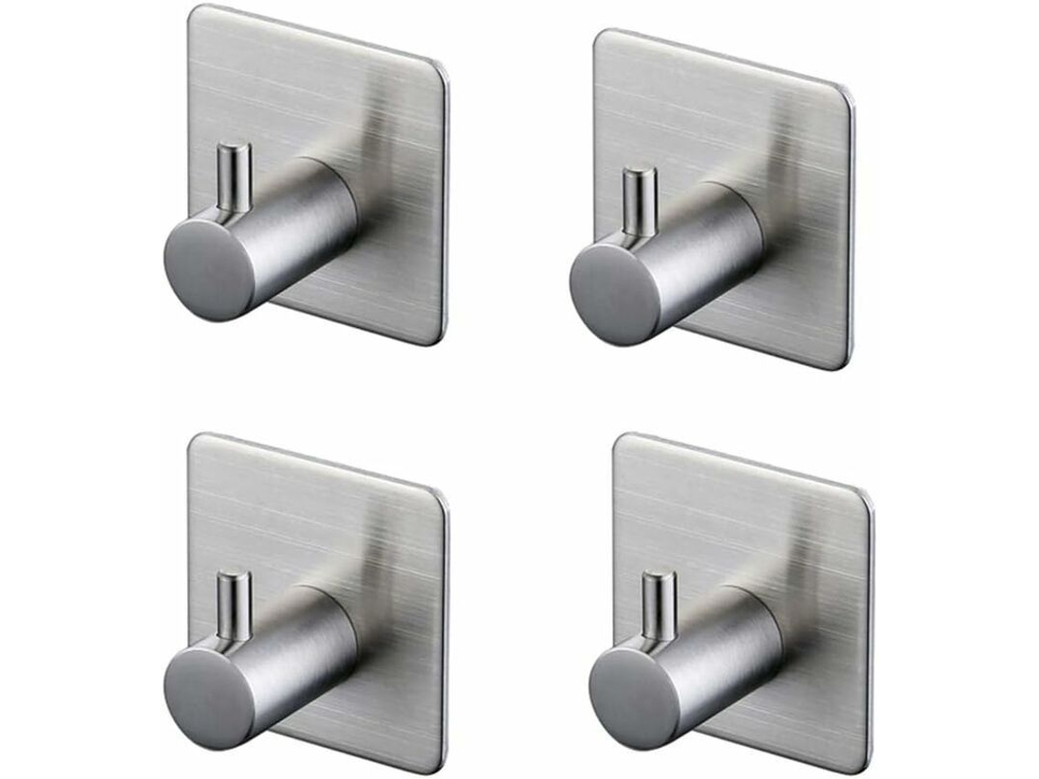 Ganchos Adhesivos 3m, Ganchos De Pared Para Baño, Acero Inoxidable, Plateado