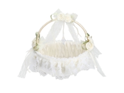 Cesta romántica de flores blancas para bodas