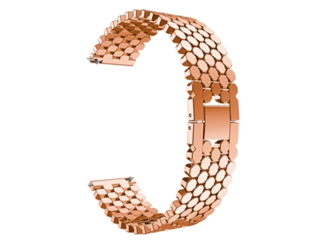 Correa de metal liberación rápida 22mm para Huawei Watch GT/Samsung Galaxy Watch3 45mm/Watch 46mm - oro rosa