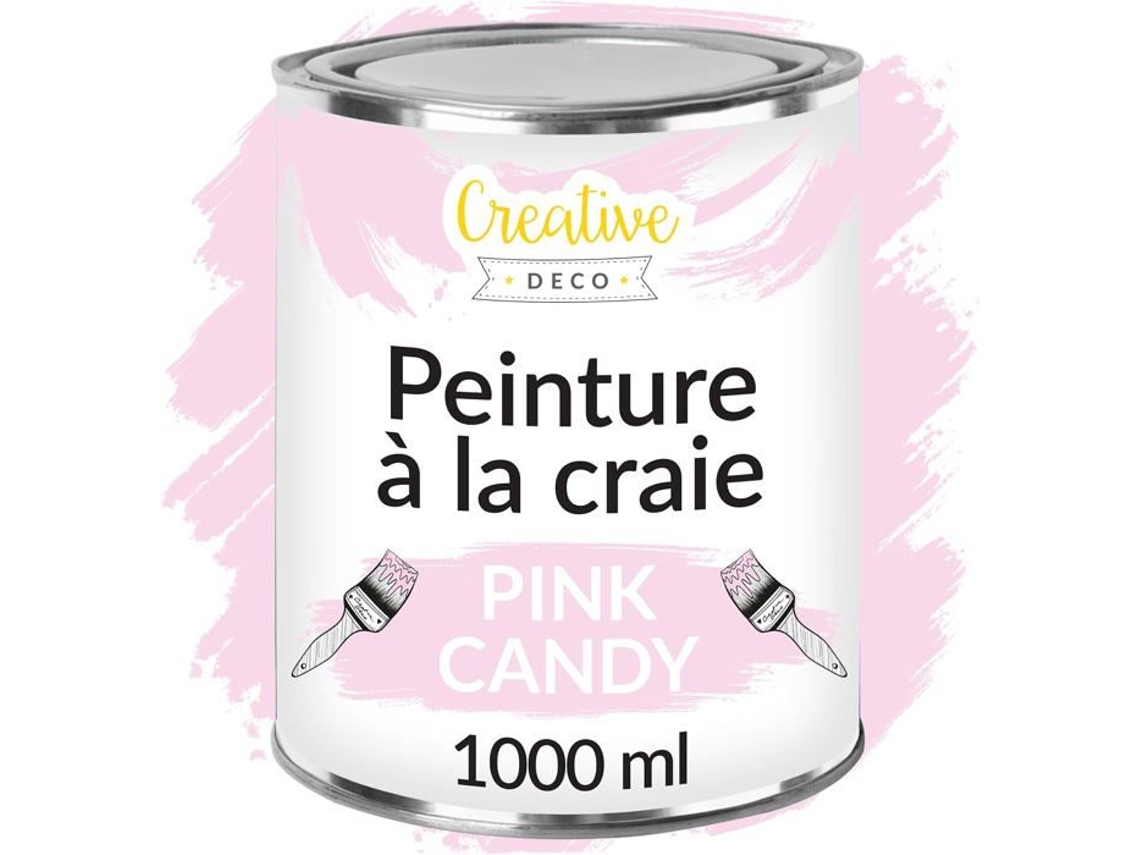 Creative Deco Pintura a la Tiza Rosa 1L Mate y Lavable Perfecta para Renovación de Muebles Decoración y Decoupage CREATIVE DECO