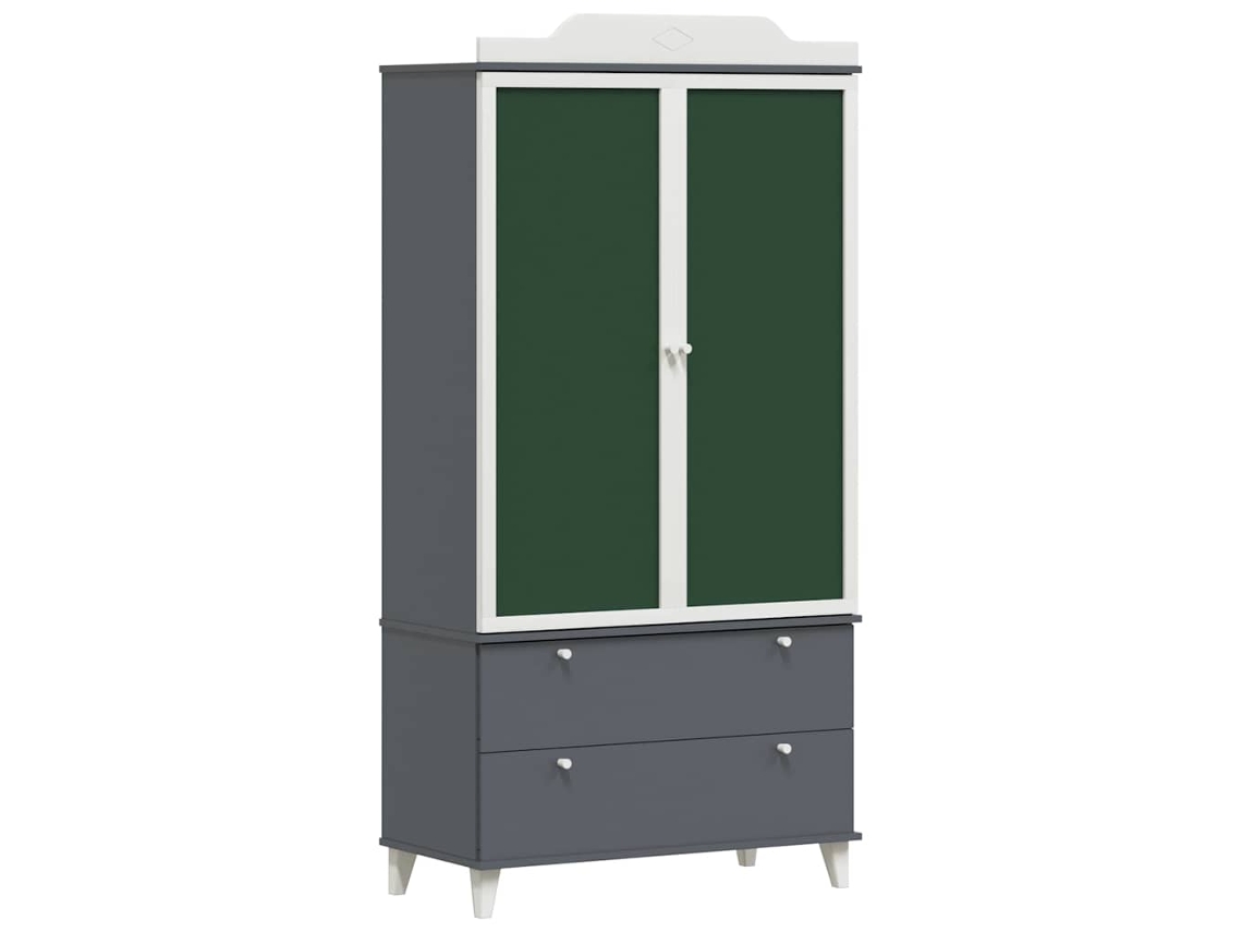 Armario Roros pizarra gris y blanca MAISON EXCLUSIVE 90x45x180 cm