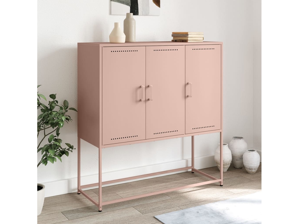 Aparador De Acero Rosa 100,5x39x107 Cm