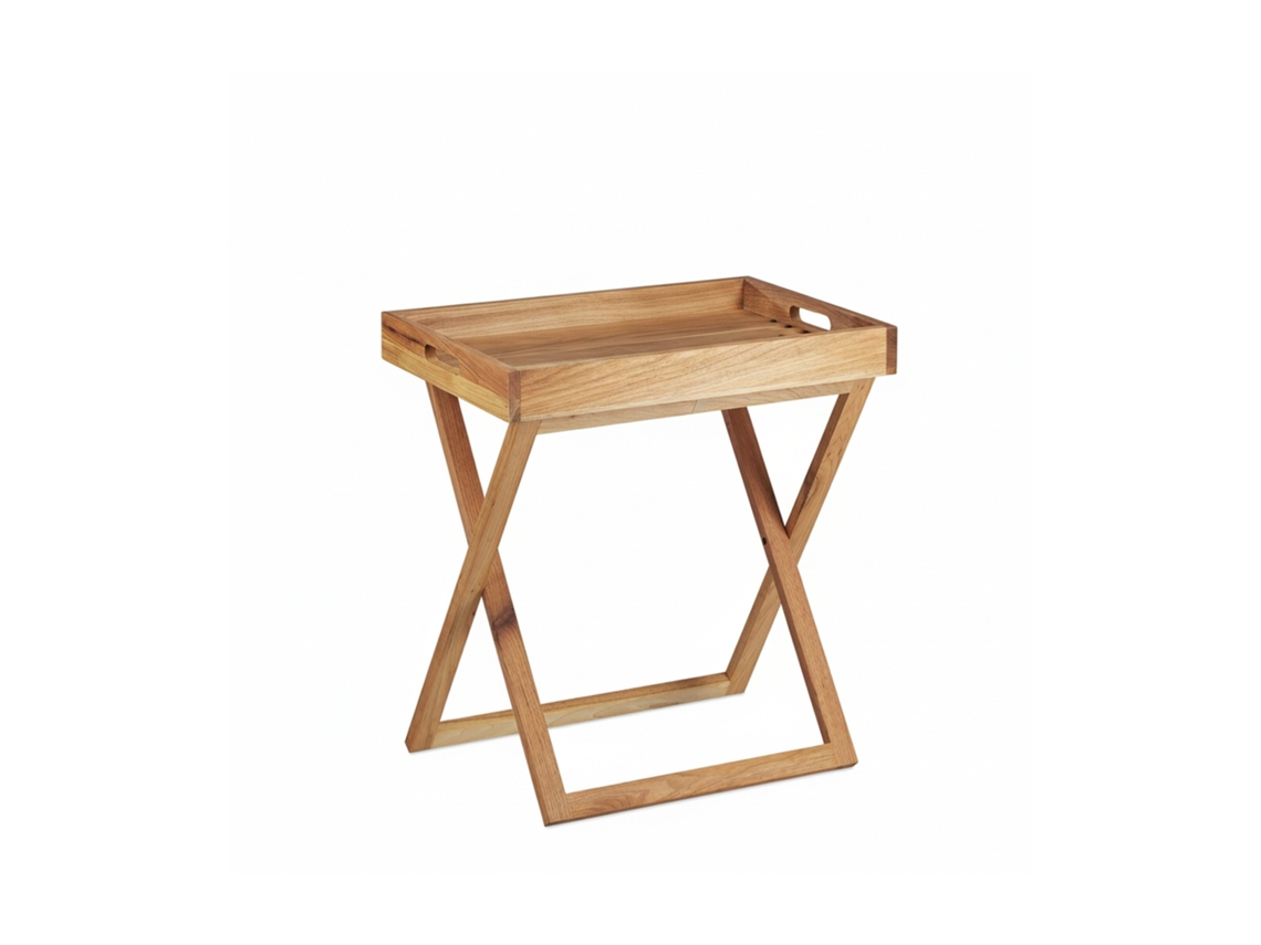 Relaxdays Mesa Auxiliar Plegable Con Bandeja Extraíble, Mesita Sofá, Café, Madera Nogal, 1 Ud., 54 X 52 X 36 Cm, Marrón