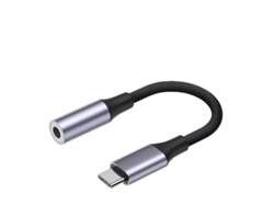 Cable adaptador USB C a 3,5 mm para iPhone 15/16 Pro Max con trenzado de aluminio (negro) Chennnls (tipo C)