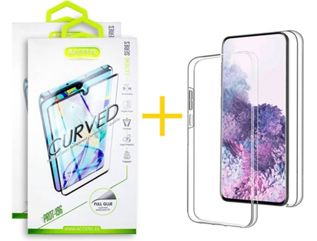 Carcasa + 2 Protectores de Pantalla para Samsung Galaxy S21 Ultra 5G ACCETEL Transparente Claro