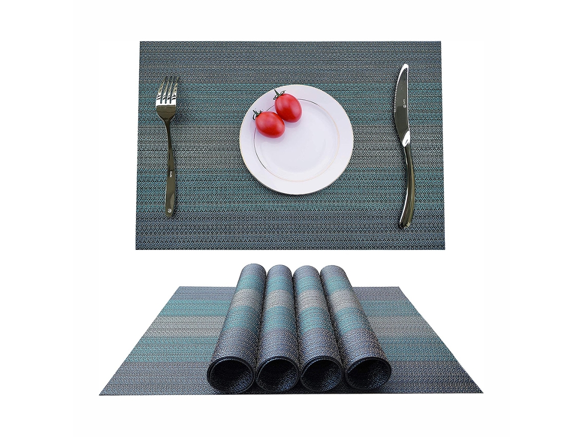 Juego de 4 juegos de mesa antideslizantes de PVC lavables para mesa de comedor TRUYUETY