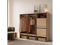 Vestidor abierto, 180x145x35 cm, Dormitorio, habitación, Zapatero, Roble SKRAUT HOME