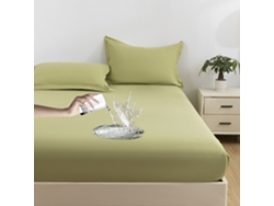 Protector De Colchón Impermeable, Funda De Almohada No Incluida, Suave Y Delicado Para La Piel, Color Verde, 180x200cm. Panoona