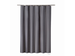 Cortina de ducha gris oscuro de 80 x 180 cm, forro impermeable, con anillas de plástico Jortmrd