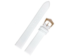 Correa de reloj ultrafina de piel sintética con hebilla blanca de 18 mm