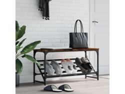Mueble Zapatero | Armario Zapatero Madera De Ingeniería Roble Ahumado 90x30x45 Cm