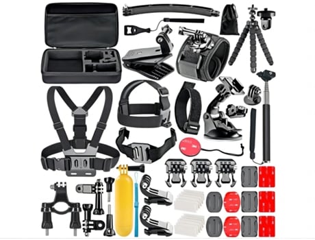 Kit de Acessórios CO-PHÉNIX 52 En 1 para Action Cams (Gopro - Sjcam - Rollei - Sony)