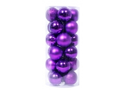 KOFIHETY 24 Piezas Bola de Navidad Colgante, Adornos para Árbol de Navidad Decorativos y A prueba de Roturas, Bolas de Navidad Colgantes, Morado