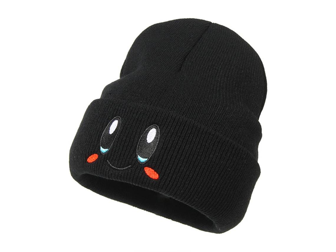 Gorro De Punto Bordado Para Invierno, Cálido, Ligero, Suave, Elástico, De Acrílico Negro.