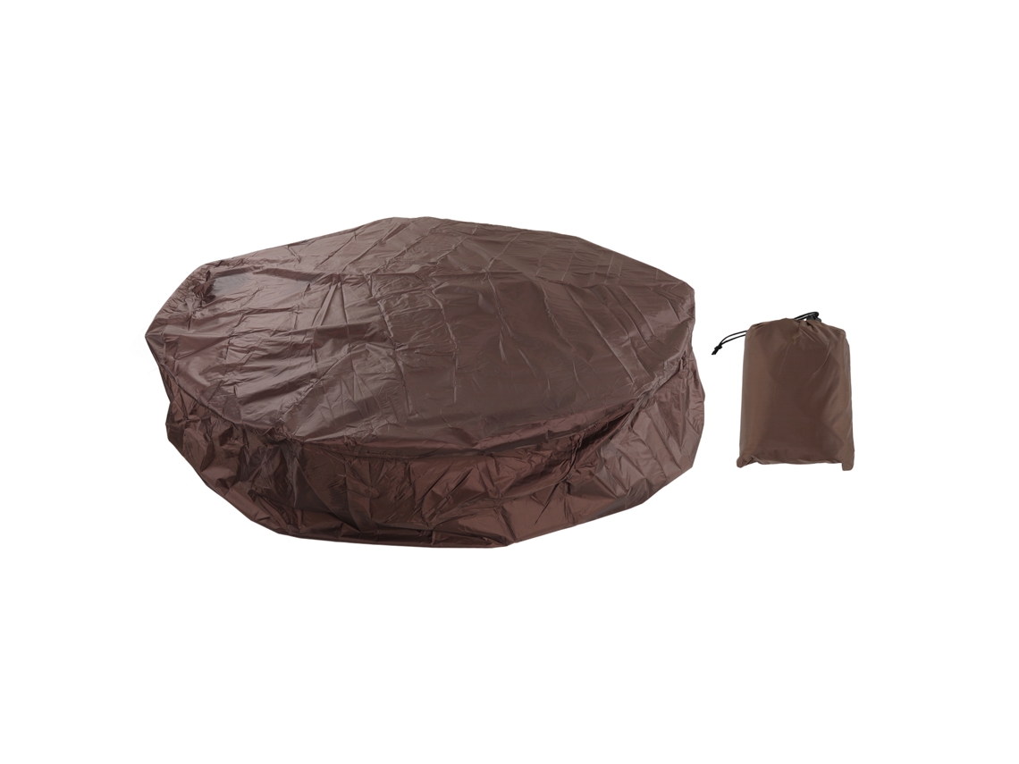Toldo redondo para jacuzzi exterior, de tafetán de poliéster plateado, 190 % impermeable.