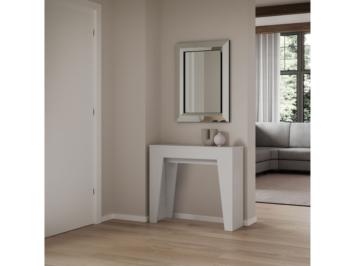Consola extensible 90x25/181cm Narrow Fresno Blanco