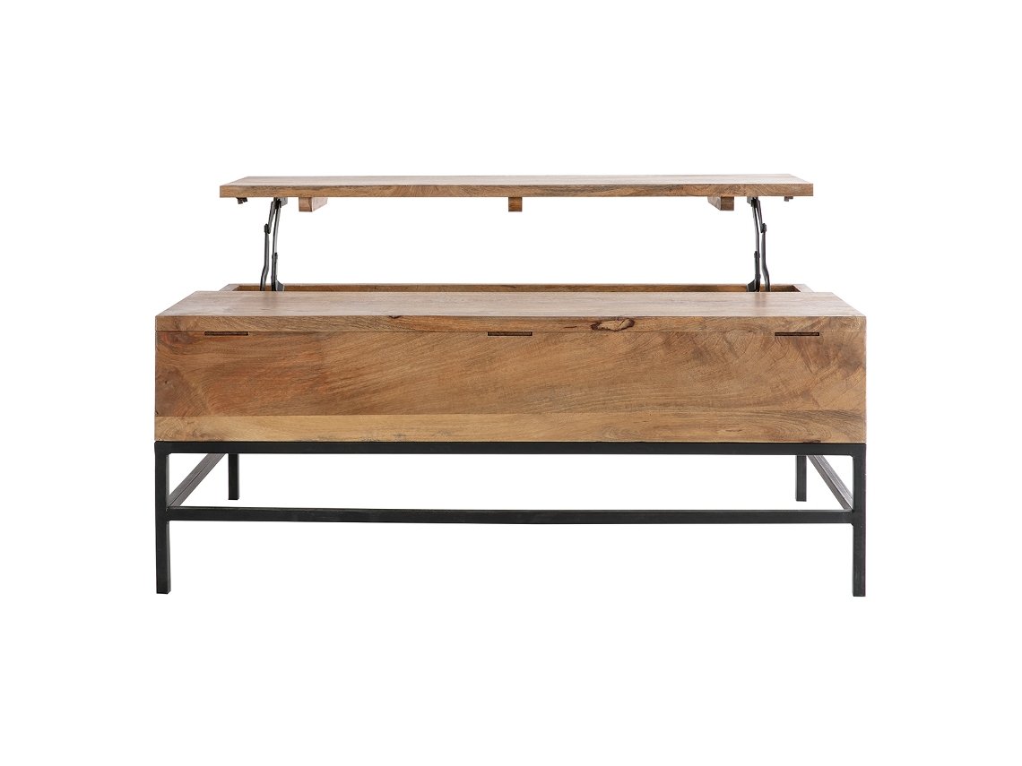 Mesa de Centro Elevable Industrial Mango Y Metal L110 Cm Ypster MILIBOO