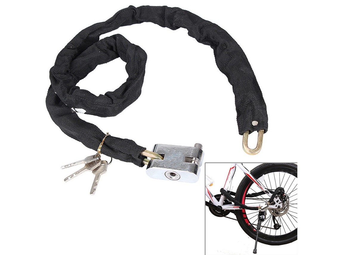 Cadena antirrobo de alta resistencia con 3 llaves para bicicleta de montaña.