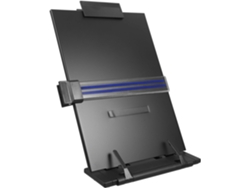 Soporte Para Documentos Ajustable En Abs Y Metal Negro, Portátil Con Regla Incorporada Para Oficina.